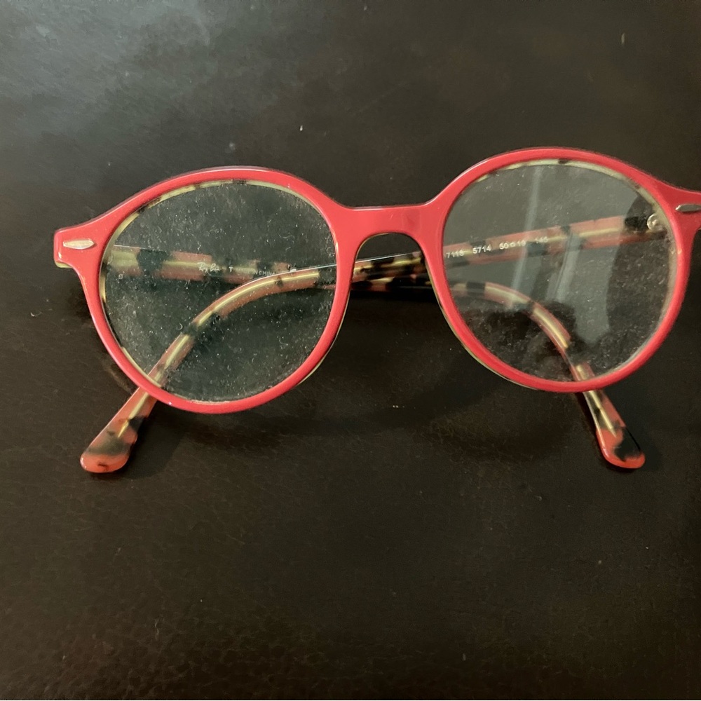 Ray ban designer Red Round eye Glasses Tortoise Shell Arms prescription NWOT